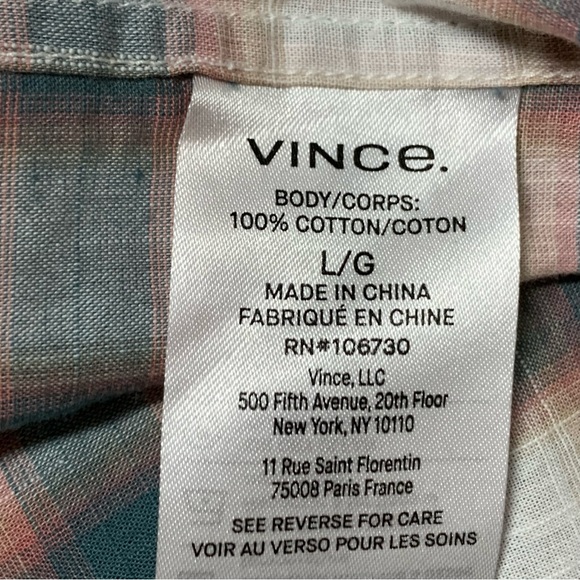 Vince Shadow Classic Fit Plaid Short Sleeve Shirt in Off White/Palisades… - Picture 8 of 10